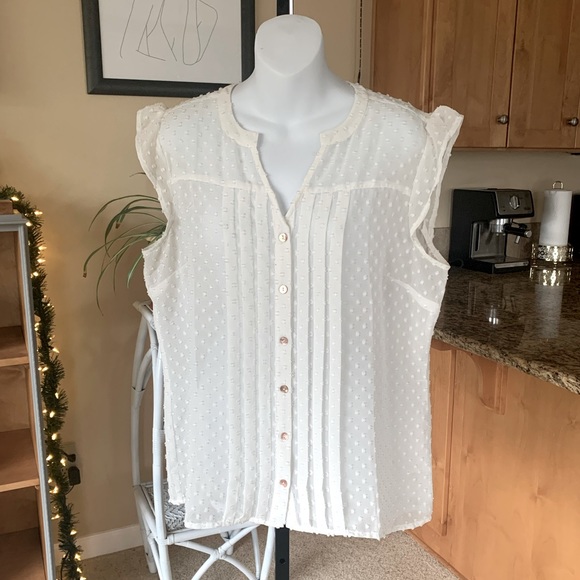 White Button Blouse - Picture 1 of 4